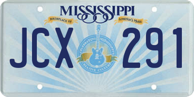 MS license plate JCX291