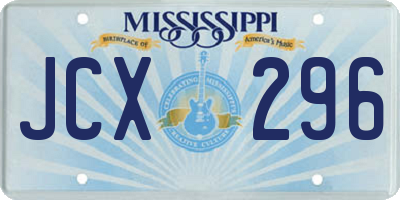 MS license plate JCX296