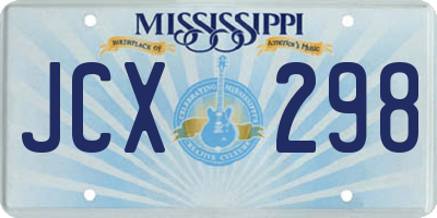 MS license plate JCX298