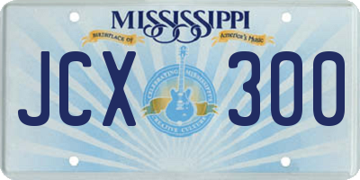 MS license plate JCX300