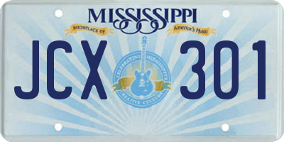 MS license plate JCX301