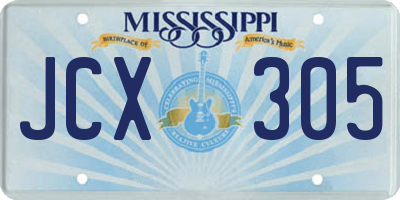 MS license plate JCX305