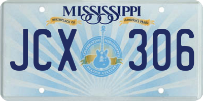 MS license plate JCX306