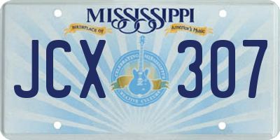 MS license plate JCX307