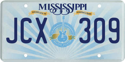 MS license plate JCX309