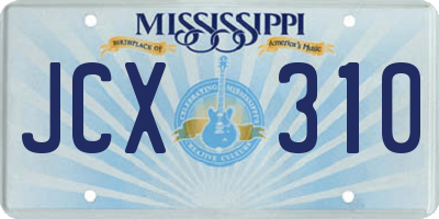 MS license plate JCX310