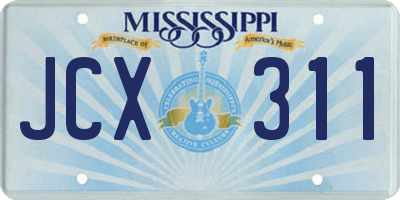 MS license plate JCX311