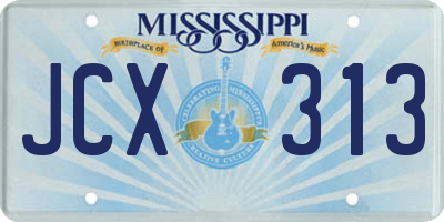 MS license plate JCX313