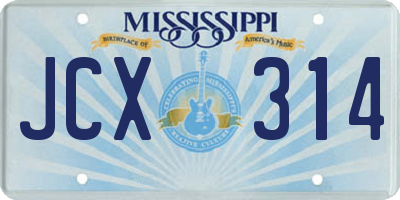 MS license plate JCX314