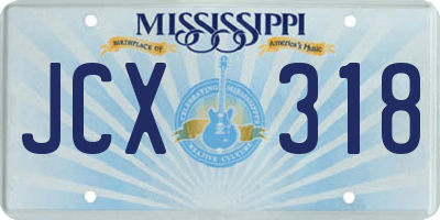 MS license plate JCX318