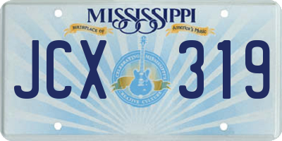 MS license plate JCX319