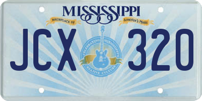MS license plate JCX320