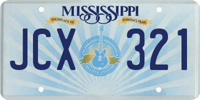 MS license plate JCX321