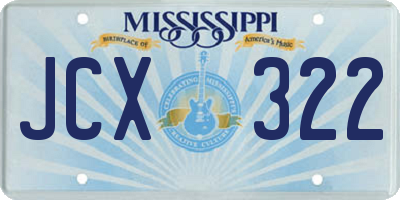 MS license plate JCX322