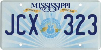 MS license plate JCX323