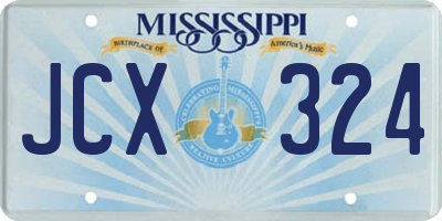 MS license plate JCX324