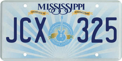 MS license plate JCX325