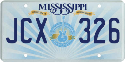 MS license plate JCX326