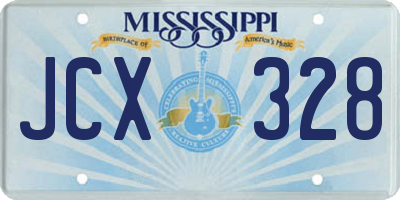 MS license plate JCX328