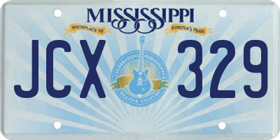 MS license plate JCX329