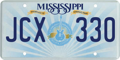 MS license plate JCX330
