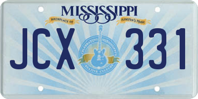MS license plate JCX331