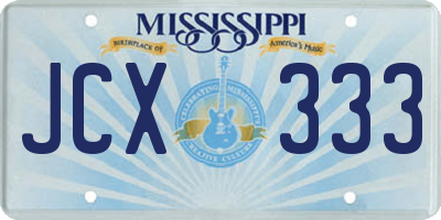 MS license plate JCX333