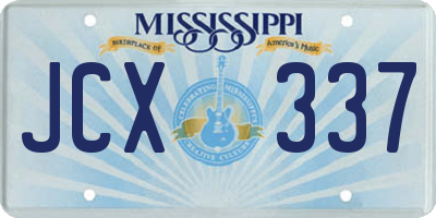 MS license plate JCX337