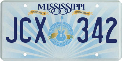 MS license plate JCX342