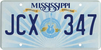 MS license plate JCX347
