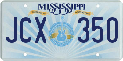 MS license plate JCX350