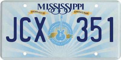 MS license plate JCX351