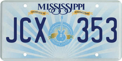 MS license plate JCX353