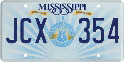 MS license plate JCX354