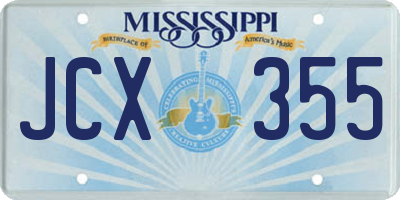 MS license plate JCX355