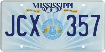 MS license plate JCX357
