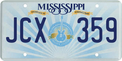 MS license plate JCX359