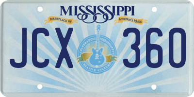 MS license plate JCX360
