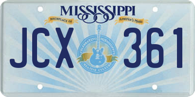 MS license plate JCX361