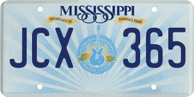 MS license plate JCX365