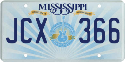 MS license plate JCX366