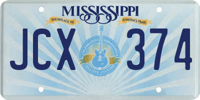 MS license plate JCX374
