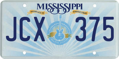 MS license plate JCX375