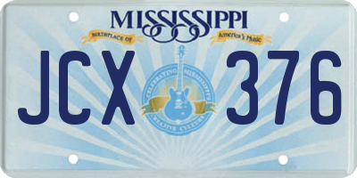 MS license plate JCX376