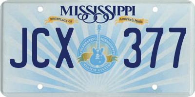 MS license plate JCX377