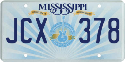 MS license plate JCX378