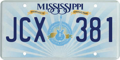 MS license plate JCX381