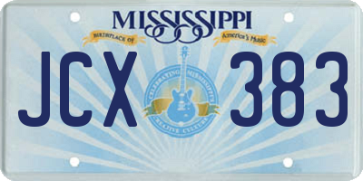 MS license plate JCX383