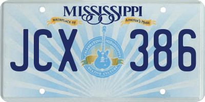 MS license plate JCX386