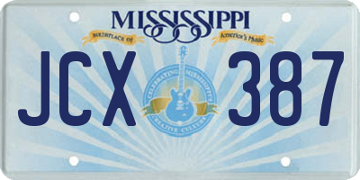 MS license plate JCX387